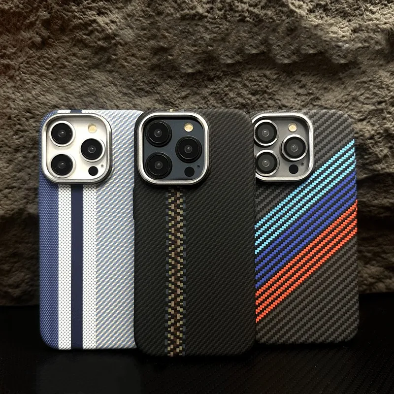 Hit Color Carbon Fibre Relief Texture MagSafe Phone Case for iPhone 16 14 13 Pro 15pro max 15 12 Wireless Charging Hard PC Cover