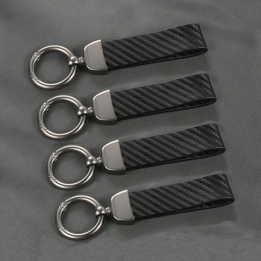 Car Key Chain Carbon Fiber Keyring For Seat Ibiza Toyota Ford RangerBmw Tesla Skoda VW Honda Hyundai Peugeot Auto Accessories